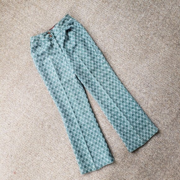 Vintage 60s 70s Women's Textured Tweed Pants W25 / Small - Picture 2 of 9